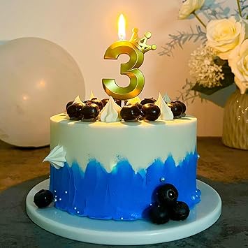 Number 3 Crown Designed Birthday Candle